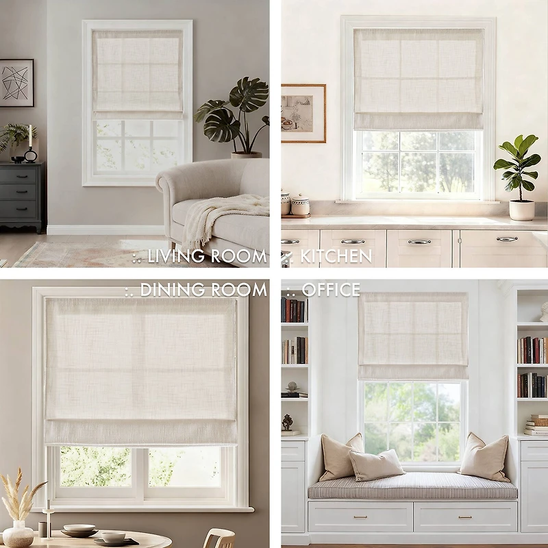 Madison Park Quincy Cordless Room Darkening Roman Shade