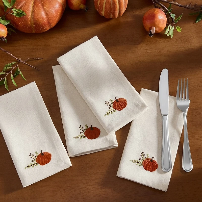 Lenox Harvest Pumpkins 4 Pack Napkins