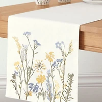 Threadmade Wildflowers Border Embroidered Table Runner