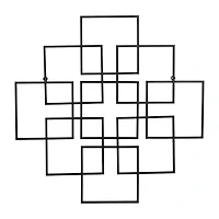 Cheungs Richese Black Repeating Square Metal Wall Sculpture