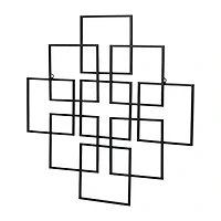 Cheungs Richese Black Repeating Square Metal Wall Sculpture