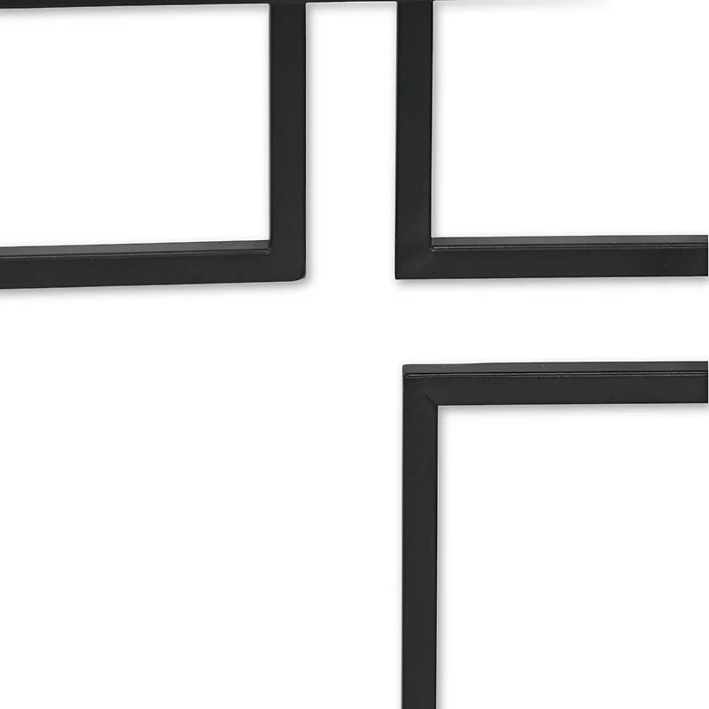 Cheungs Richese Black Repeating Square Metal Wall Sculpture