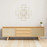 Cheungs Richese Gold Repeating Square Metal Wall Sculpture