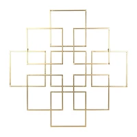 Cheungs Richese Gold Repeating Square Metal Wall Sculpture