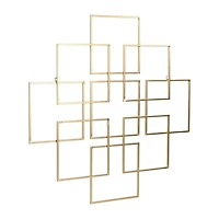 Cheungs Richese Gold Repeating Square Metal Wall Sculpture