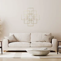Cheungs Richese Gold Repeating Square Metal Wall Sculpture