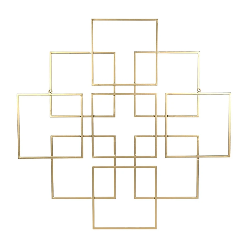 Cheungs Richese Gold Repeating Square Metal Wall Sculpture