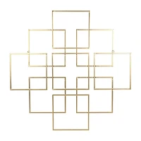 Cheungs Richese Gold Repeating Square Metal Wall Sculpture