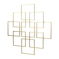 Cheungs Richese Gold Repeating Square Metal Wall Sculpture