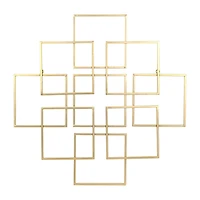 Cheungs Richese Gold Repeating Square Metal Wall Sculpture