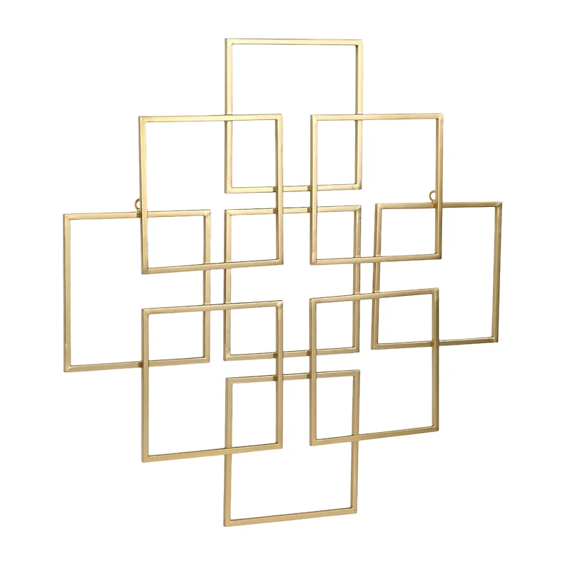 Cheungs Richese Gold Repeating Square Metal Wall Sculpture