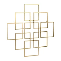 Cheungs Richese Gold Repeating Square Metal Wall Sculpture