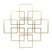 Cheungs Richese Gold Repeating Square Metal Wall Sculpture