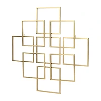 Cheungs Richese Gold Repeating Square Metal Wall Sculpture