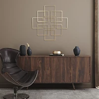 Cheungs Richese Gold Repeating Square Metal Wall Sculpture