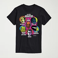 Universal Monsters Heads Mens Crew Neck Short Sleeve Regular Fit Graphic T-Shirt