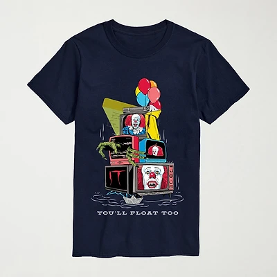 It Television You'Ll Float Too Mens Crew Neck Short Sleeve Regular Fit Graphic T-Shirt