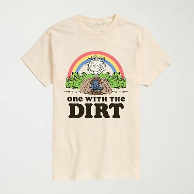 Pigpen One With Dirt Mens Crew Neck Short Sleeve Regular Fit Peanuts Graphic T-Shirt