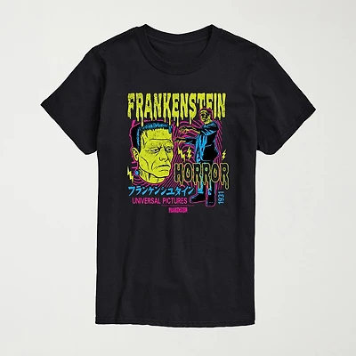 Universal Monsters Frankenstein Mens Crew Neck Short Sleeve Regular Fit Graphic T-Shirt