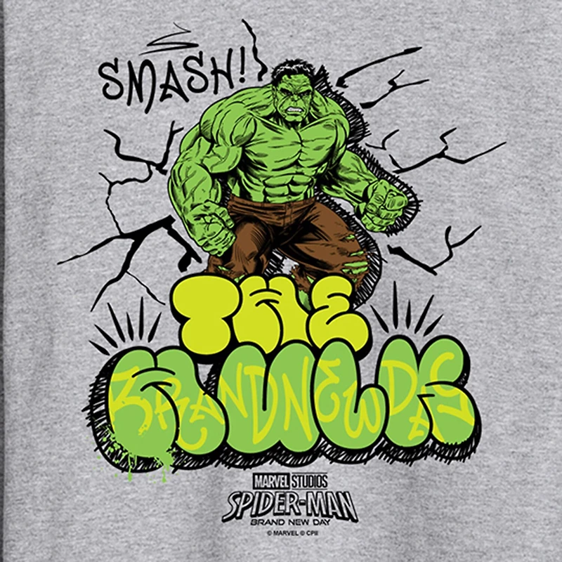Brand New Day Hulk Smash Graffiti Mens Crew Neck Short Sleeve Regular Fit Graphic T-Shirt