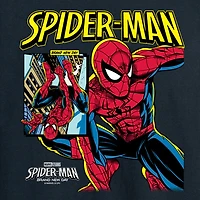 Brand New Day Comic Cover Mens Crew Neck Long Sleeve Regular Fit Spiderman Graphic T-Shirt