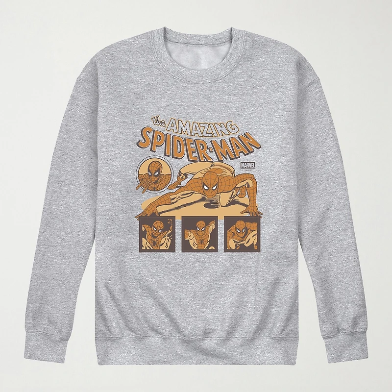 Spider-Man Web Slinger Mens Crew Neck Long Sleeve Spiderman Sweatshirt