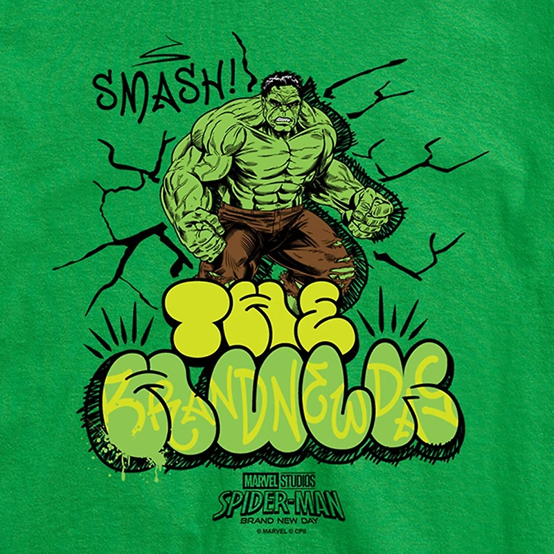 Brand New Day Hulk Smash Graffiti Mens Crew Neck Short Sleeve Regular Fit Graphic T-Shirt