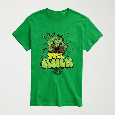 Brand New Day Hulk Smash Graffiti Mens Crew Neck Short Sleeve Regular Fit Graphic T-Shirt