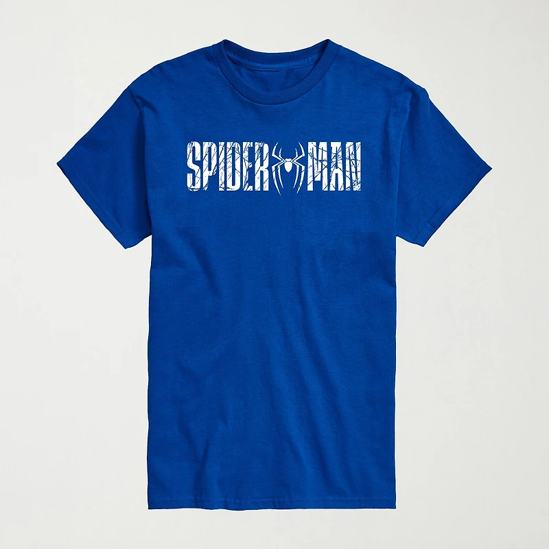Brand New Day Web Logo Mens Crew Neck Short Sleeve Regular Fit Spiderman Graphic T-Shirt