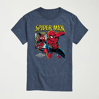 Brand New Day Comic Cover Mens Crew Neck Short Sleeve Regular Fit Spiderman Graphic T-Shirt