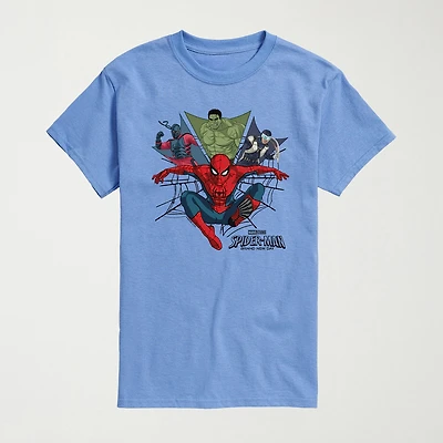 Brand New Day Web Mens Crew Neck Short Sleeve Regular Fit Spiderman Graphic T-Shirt