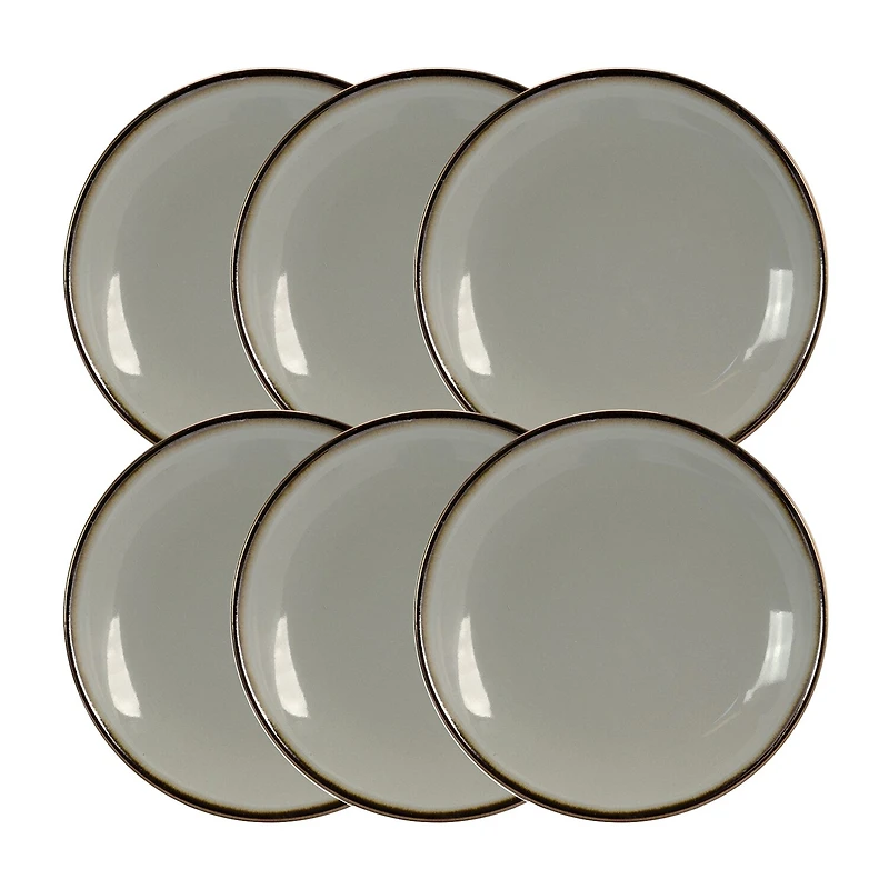 Elama Tahitian Sand 6-pc. Stoneware Salad Plate
