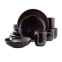 Elama Midnight Beach 16-pc. Stoneware Dinnerware Set