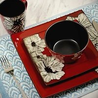 Elama Winter Bloom 16-pc. Stoneware Dinnerware Set