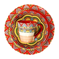 Elama Zen Red Mozaik 16-pc. Stoneware Dinnerware Set