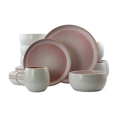 Elama Mocha Muave 16-pc. Stoneware Dinnerware Set