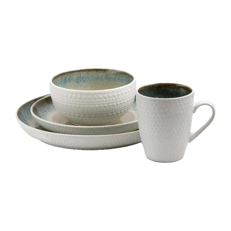 Elama Modern Dot 16-pc. Stoneware Dinnerware Set