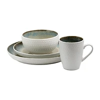 Elama Modern Dot 16-pc. Stoneware Dinnerware Set