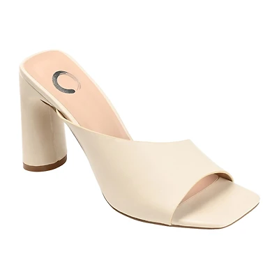 Journee Collection Dola Womens Round Open Toe Block Heel Pumps