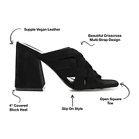 Journee Collection Dorisa Womens Round Open Toe Block Heel Pumps