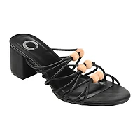 Journee Collection Kennadi Womens Round Open Toe Block Heel Pumps