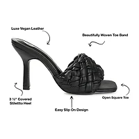 Journee Collection Raquelah Womens Round Open Toe Stiletto Heel Pumps