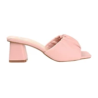 Journee Collection Briarr Womens Round Open Toe Block Heel Pumps