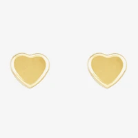 14K Gold 7mm Heart Stud Earrings