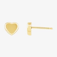 14K Gold 7mm Heart Stud Earrings