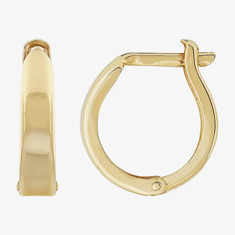 Womens 14K Gold 13.8mm Round Hoop Earrings
