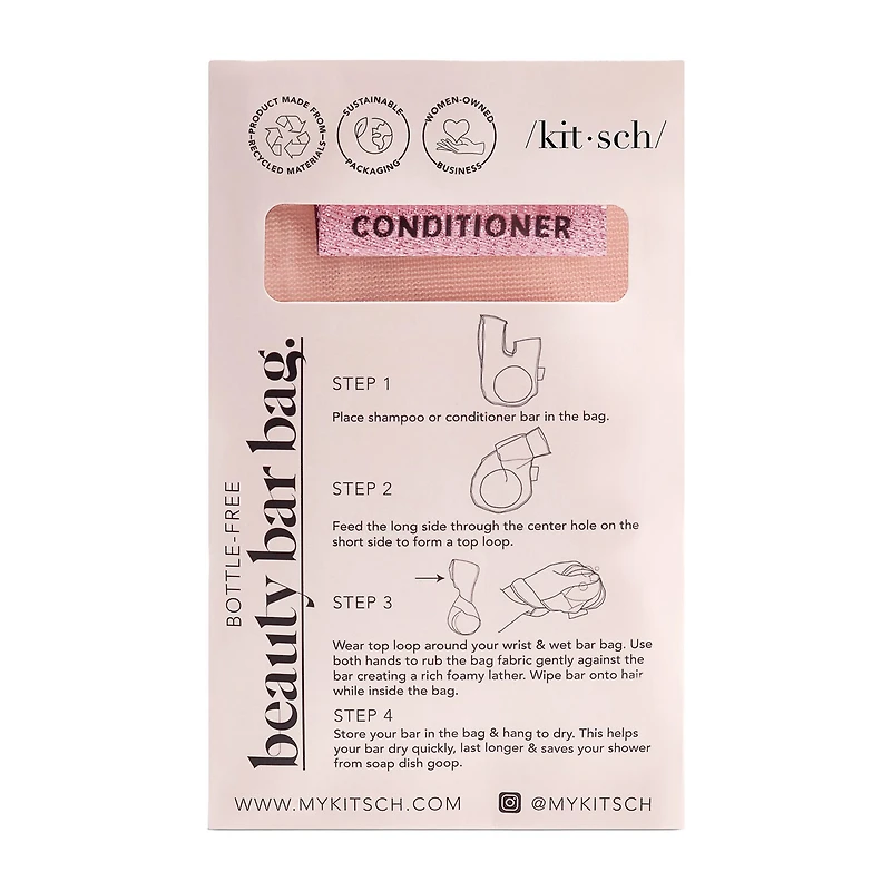 Kitsch Rpet Bottle Free Beauty Bar Conditioner Bag- Coral
