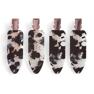 Kitsch Eco Friendly Creaseless Clip 4pc Set Black Terrazzo