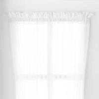 Liz Claiborne Lisette Sheer Rod Pocket Single Door Panel Curtain