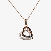 Rose 'N Chocolate Heart Crystal Pendant Necklace